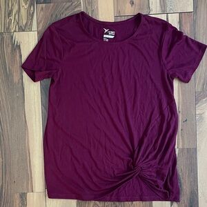 Old Navy Burgundy Twist-Front Tee